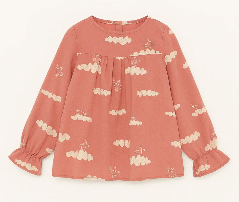 Różowa bluzka w samoloty Różowa bluzka w ptaki