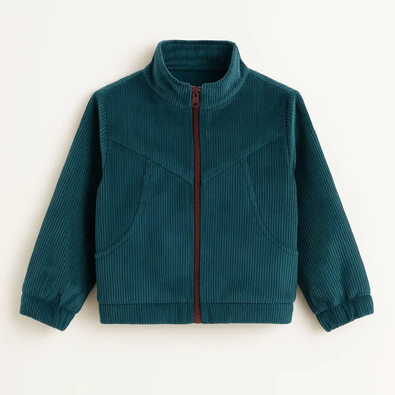 Sztruksowa kurteczka dziewczęca - kolor petrol