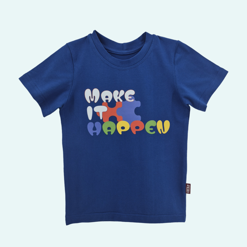 Niebieski tshirt z puzzlami