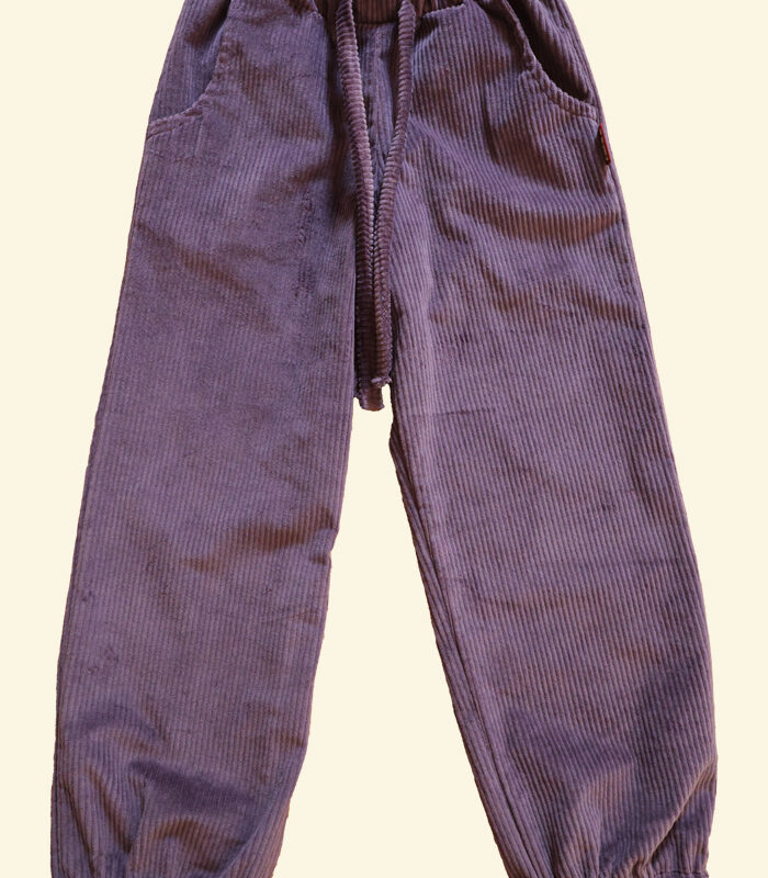 Spodnie sztruksowe w kolorze bakłażanowym