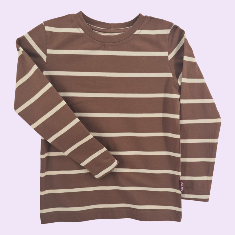 Bluzka z długi rękawem w kolorzę brązowym w paski