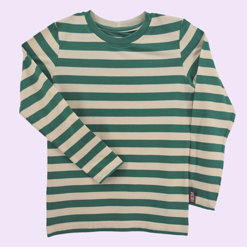 bluzka-w-zielono-kremowe-paski-z-dlugim Bluzka z długim rękawem na jesień w zielono-kremowe paski